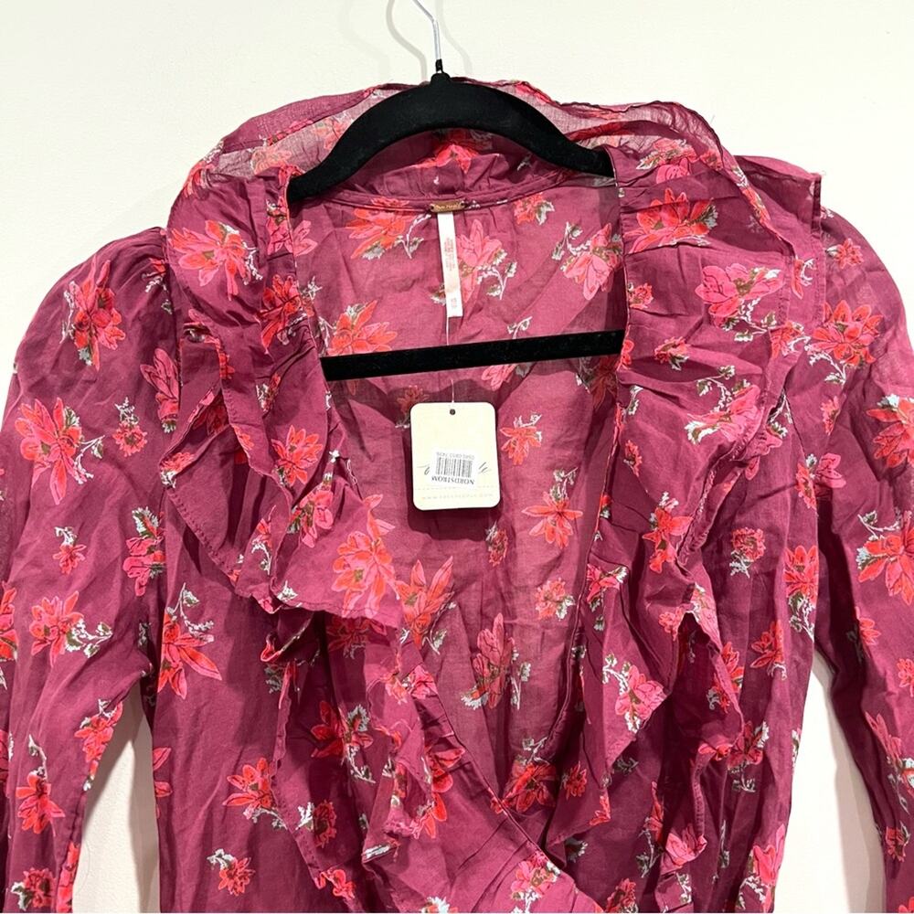 Free People Amanda Ruffle Warp Top - NWT - Picture 7 of 13